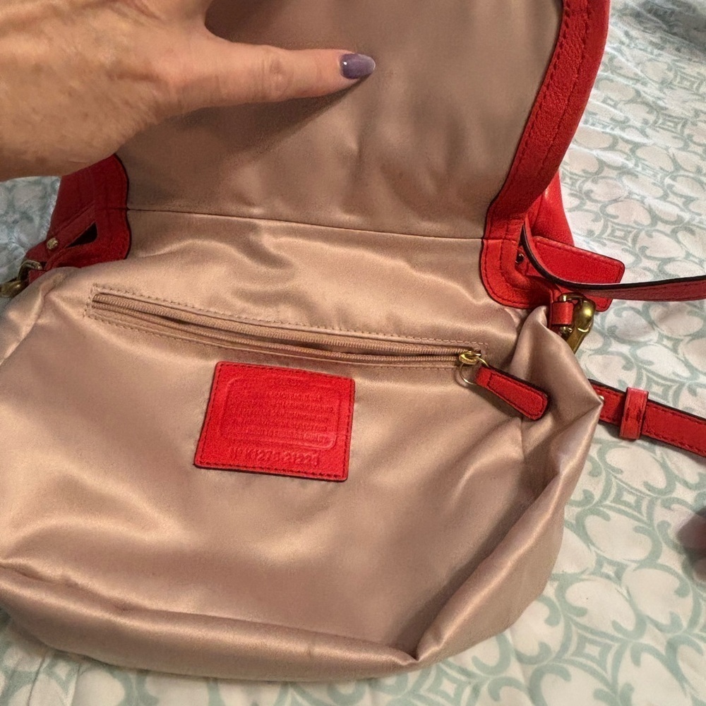 Coach 1941 Red Leather Crossbody Satchel Annabella Bag - Picture 9 of 9